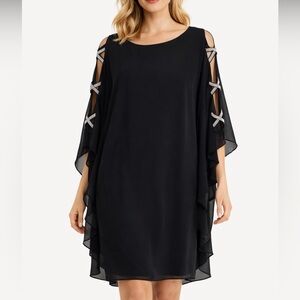Xscape Black Dress with rheinstones embellishments. Perfect for Special event